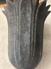 Rare Antique Cast Iron Sawtooth Funeral Cemetery Flower Vase