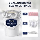 Belle Kr 30 Pcs 5 Gallon Mylar Bags 2000cc Oxygen Absorbers - Perfect Bucket