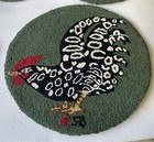 4 Vtg Hand Hooked Rug Chair Pads Rooster Wool 15    Round Farmhouse Susan Branch