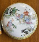 Antique Chinese Porcelain Round Lidded Box  lid Only 