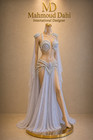 Professional Egyptian Belly Dance Bra   Skirt Set Crystal Rhinestone Costume