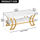 Rectangle Modern Coffee Table With Led Light Wooden End Table For Living Room