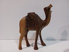 Hand Carved Wooden Camel Figure With Chain Approx  6 In Tall