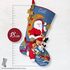 Bucilla Felt Stocking Applique Kit 18  Long Moonlight Santa 89599e