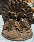 Vintage Book Ends Asian Bronze Metal Siam Kissing Couple