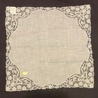  5704 Vintage Off White Lace And Linnen Wedding Bride Handkerchief 11 5 X 11 5