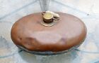 German Antique Vintage Primitive Copper With Brass Cap Soldered Bed Foot Warmer