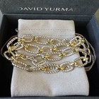 David Yurman 925 Sterling Silver 18k Gold Twisted Cable Oval Link Necklace 55cm