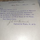 1901 House Of Representatives Cover Letter On President Mckinley Assassination