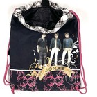 Disney Jonas Brothers Drawstring Backpack Tote 13 X 17    Black Cotton