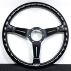 Nardi Classic 365mm Leather Steering Wheel Black Spokes Deluxe Full Set Genuine