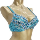 Sequins Beaded Belly Dance Costume Rave Edc Party Night Club Top Bra 6 Colors