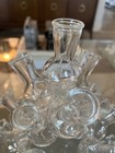 Vtg Mcm Glass 25 Cluster Bud Vase Tiered Plant Propagation Station 3 Pcs Boxed