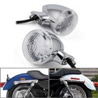 Chrome Motorcycle Led Turn Signal Brake Blinker Lights Fit Harley Davidson Amber