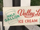 1940s Antique Valley Lea Half Gallon Ice Cream General Store Sign 23  X 10   sh 