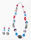 Fancy Mix Chunky Glass Bead Necklace   Earrings Set