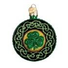 Old World Christmas Celtic Brooch Irish st Patrick s Day Blown Glass Ornament