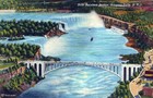 New Rainbow Bridge Niagara Falls New York Vintage Linen Post Card
