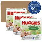 Huggies Natural Care Sensitive Baby Wipes Unscented 3 Pack 168 Total Count     