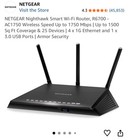 Netgear Nighthawk R6700v3 Ac1750 Smart Dual-band Wifi Wireless Gigabit Router