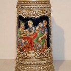 Budweiser German Tavern Scene  lidded Stein Ceramarte  height 9 1 2   