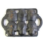 Cast Iron Snowman Mold Cornbread Cookie Cake Holiday Baking Pan