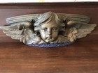 Old Gilt Carved Wood Putti Wall Shelf Antique French Cherub 