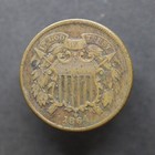 1864 Two Cent Piece - Large Motto - Better Grade Vf - Nice Coin 