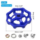 2pcs Outside Faucet Handle Square Stem Hole 6x6mm Cast Steel Wheel Handle Blue