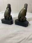 Antique Art Deco Kingfisher Bird Statue Sculpture Desk Book Audubon Bookends Ny