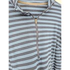 Patagonia Baselayer Women Small Blue Striped Merino Wool 1 4 Zip Pullover Top