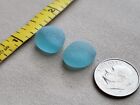 Pure Beach Sea Glass Surf Tumbled Teal Green Blue Two Small Ocean Frosted T05