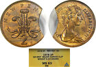 1978 G Brit 2p Anacs Ms63rb Clipped Planchet   Major Mint Error 