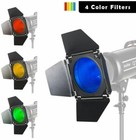 Godox Bd-04 Studio Strobe Head Barn Door Honeycomb 4 Color Grid Filter