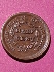 1853 Braided Half Cent  Au    Condition  Original 100   Scarce
