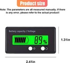 12v 24v 48v 60v 72v Battery Capacity Indicator With Alarm  Digita Color  Green
