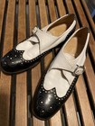 Vtg Florsheim Imperial Black white Two-toned Leather Wingtip Oxfords Size 7 5 D