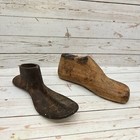 Antique Cast Iron   Wooden Child Cobbler Shoe Form Mold Small 6  Inches Lot Of 2