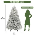 6ft Prelit Snow Flocked Artificial Full Christmas Tree With Remote Control