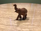 Vintage Hand Carved Wooden Elephant Figurine Statue With Tusks