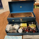  Vintage Gilbert Erector Set In Blue Tool Box Style Metal Box Many Parts