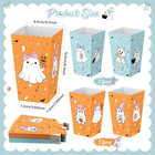 24 Pcs Halloween Popcorn Favor Boxes cute Ghost Popcorn Bowls Popcorn Buckets Ca