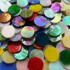 4 5  Magic Iridescent Round Circle Glass Mosaic Tiles For Crafts 125 Pieces  Sta