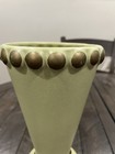 Vtg Haeger Pottery Usa Floral Vase Beaded Ceramic Planter  green Gold 631-72