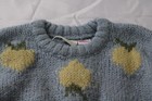 Zara Girl s Fruit Print Wool-blend Knit Jumper Cn6 Light Blue Size 5yrs