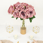 Dusty Rose 2 Bushes 17  Premium Silk Roses Artificial Flowers Bouquets Party
