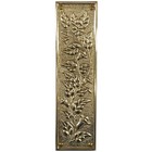 Solid Brass Push Plate With Morning Glory Floral Motif 11 Inches - Choose Finish