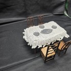 Vintage Miniature Dollhouse Dining Table And 4 Chairs 1 12 Scale