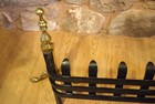Vintage Cast Iron And Brass Fire Fret     Traditional Blenheim Style Fireplace