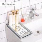 Shyfoy 12 5  Mirrored Glass Perfume Tray  Silver Ornate Rectangle Makeup Tray